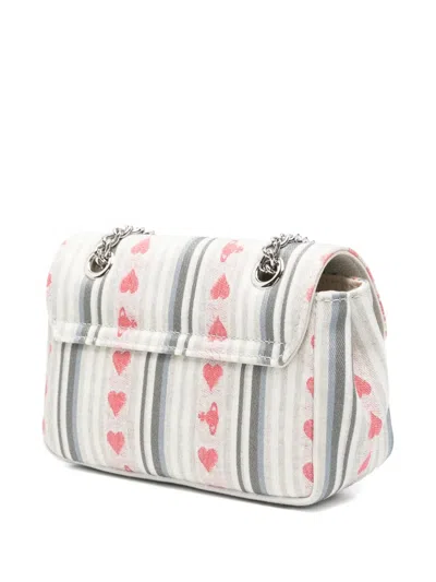 Vivienne Westwood Linen Heart Stripes Mini Bag
