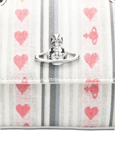 Vivienne Westwood Linen Heart Stripes Mini Bag