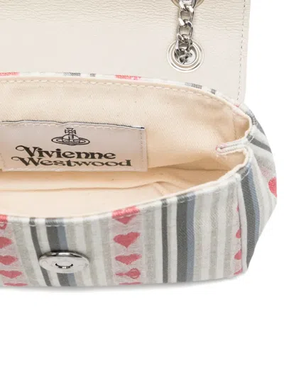 Vivienne Westwood Linen Heart Stripes Mini Bag