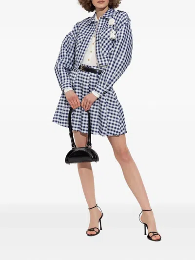 Self-portrait Check Pleated Taffeta Mini Skirt