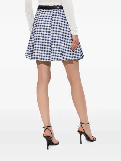 Self-portrait Check Pleated Taffeta Mini Skirt