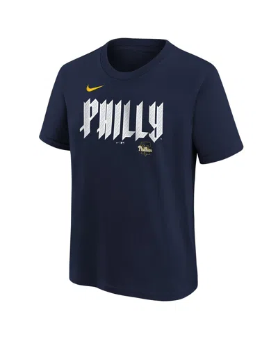Nike Big Boys And Girls Trea Turner Navy Philadelphia Phillies Fuse City Connect Name Number T-shirt In Blue