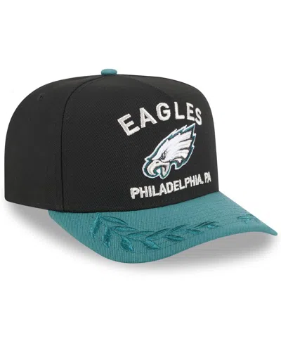 New Era Big Boys And Girls Black/green Philadelphia Eagles 2025 Nfl Draft A-frame 9fifty Snapback Hat In Black