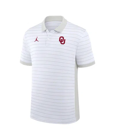 Jordan Men's White Oklahoma Sooners 2025 Early Season Coaches Sideline Victory Stripe Performance Polo Shir In White