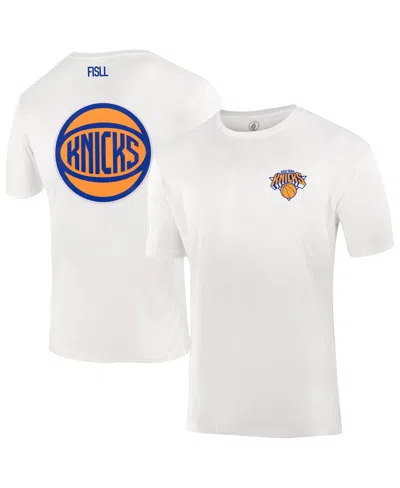 Fisll Men's And Women's White New York Knicks Burst Logo T-shirt In White
