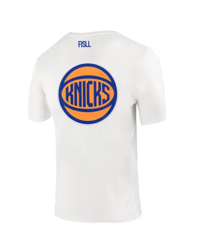 Fisll Men's And Women's White New York Knicks Burst Logo T-shirt In White