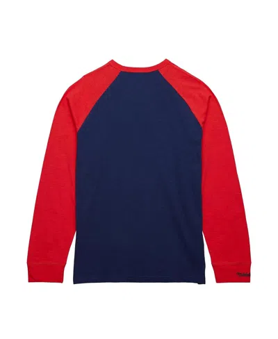 Mitchell & Ness Navy/red Washington Capitals Legendary Slub Raglan Long Sleeve T-shirt In Blue