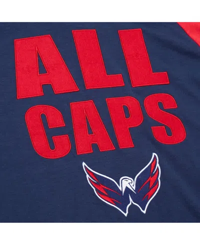 Mitchell & Ness Navy/red Washington Capitals Legendary Slub Raglan Long Sleeve T-shirt In Blue