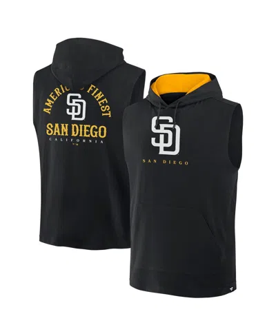 Fanatics Men's Black San Diego Padres Fire Speed Sleeveless Pullover Hoodie In Black