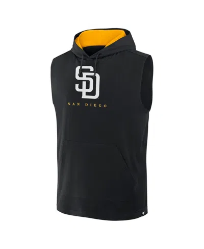 Fanatics Men's Black San Diego Padres Fire Speed Sleeveless Pullover Hoodie In Black