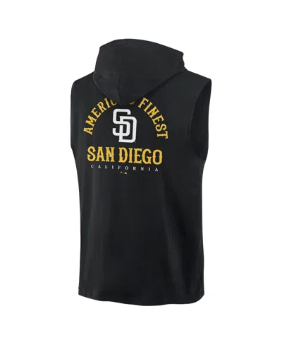 Fanatics Men's Black San Diego Padres Fire Speed Sleeveless Pullover Hoodie In Black
