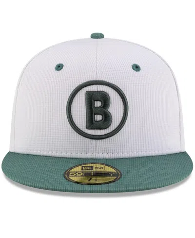 New Era Men's White/green Boston Red Sox 2025 City Connect Batting Practice 59fifty Fitted Hat