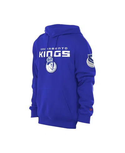 New Era Men's Blue Sacramento Kings 2024/25 City Edition Chenille Heavyweight Pullover Hoodie In Blue