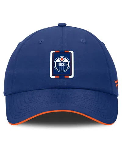 Fanatics Men's Royal/orange Edmonton Oilers Authentic Pro Ripstop Adjustable Hat