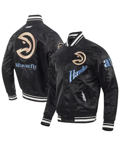 Pro Standard Men's Black Atlanta Hawks 2024/25 City Edition Satin Full-snap Jacket In Black