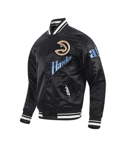 Pro Standard Men's Black Atlanta Hawks 2024/25 City Edition Satin Full-snap Jacket In Black