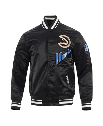 Pro Standard Men's Black Atlanta Hawks 2024/25 City Edition Satin Full-snap Jacket In Black
