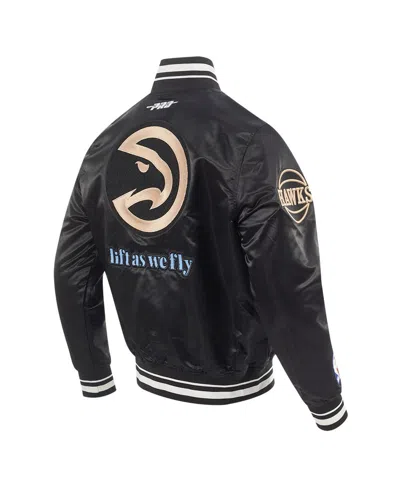 Pro Standard Men's Black Atlanta Hawks 2024/25 City Edition Satin Full-snap Jacket In Black