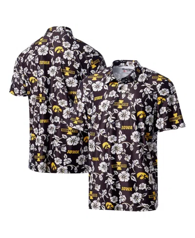 Reyn Spooner Men's Black Iowa Hawkeyes Performance Polo Shirt In Black