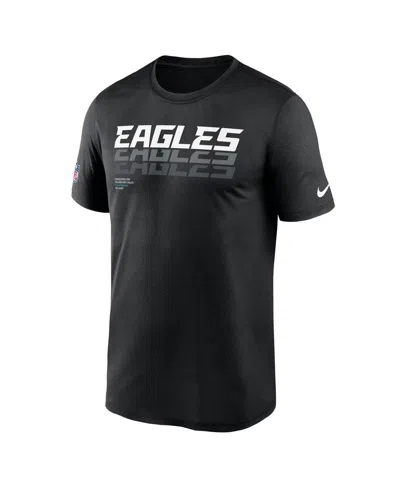 Nike Black Philadelphia Eagles Sideline Legend Performance T-shirt In Black
