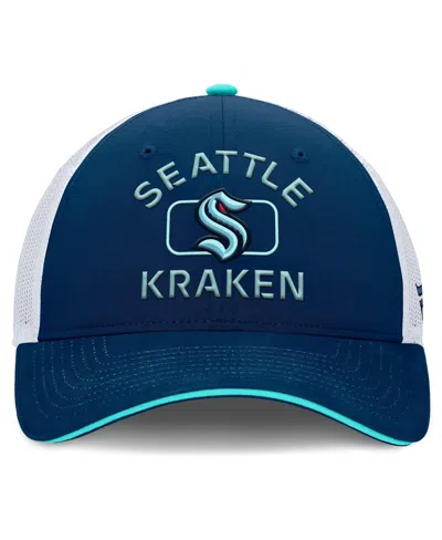 Fanatics Men's Deep Sea Blue/white Seattle Kraken Authentic Pro Rink Trucker Hat