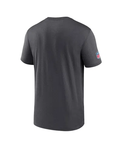 Nike Men's Charcoal Green Bay Packers Wordmark Block Sideline Legend Performance T-shirt In Black