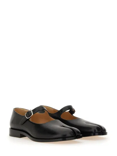 Maison Margiela Tabi Leather Mary Jane In Black