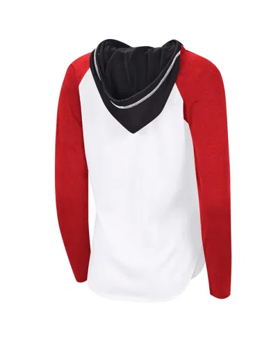 G-iii 4her By Carl Banks Women'sâ White Calgary Flames Vip Raglan Long Sleeve Hoodie T-shirt In Multi
