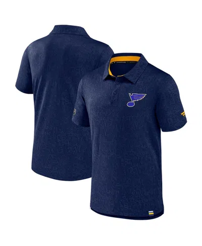 Fanatics Men's Navy St. Louis Blues Authentic Pro Jacquard Polo Shirt In Blue