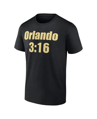 Fanatics Men's Black Wwe X Orlando City Sc 3:16 T-shirt In Black