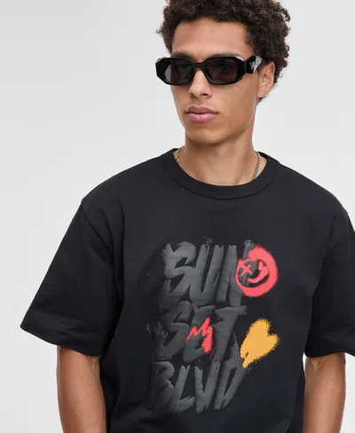 Mode Of One Men's Sunset Blvd Relaxed-fit Graphic T-shirt, Exclusively At Macy's In Black