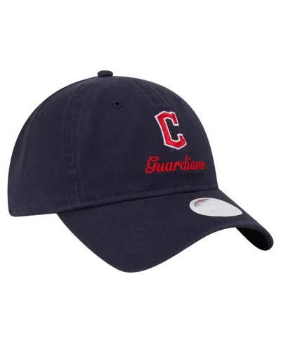 New Era Women's Navy Cleveland Guardians Preppy Team 9twenty Adjustable Hat