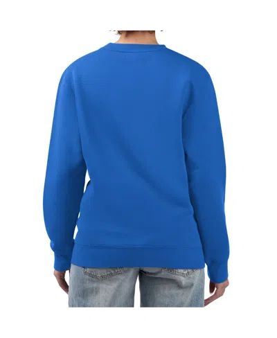 G-iii 4her By Carl Banks Women's Royal Los Angeles Dodgers Retro Roses Fleece Pullover Sweatshirt In Blue