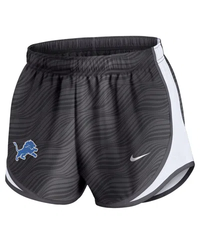 Nike Anthracite Detroit Lions Tempo Performance Shorts In Black