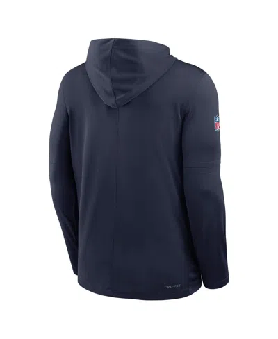 Nike Navy Dallas Cowboys Sideline Pure Fury Performance Long Sleeve Hoodie T-shirt In Black