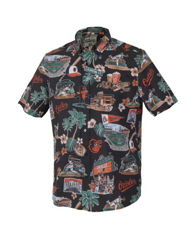Reyn Spooner Men'sâ Black Baltimore Orioles Scenic Tri-blend Button-down Shirt In Black