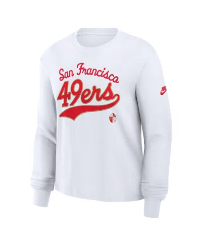 Nike White San Francisco 49ers Long Sleeve Boxy T-shirt In White