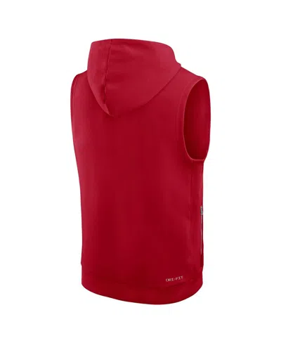 Nike Men's Scarlet San Francisco 49ers Sideline Performance Sleeveless Pullover Hoodie In Red