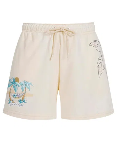 Freeze Max Women's Cream Lilo And Stitch Fleece Club Shorts In Neutral