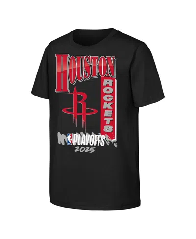 Outerstuff Big Boys And Girls Black Houston Rockets 2025 Nba Playoffs Hype T-shirt In Black