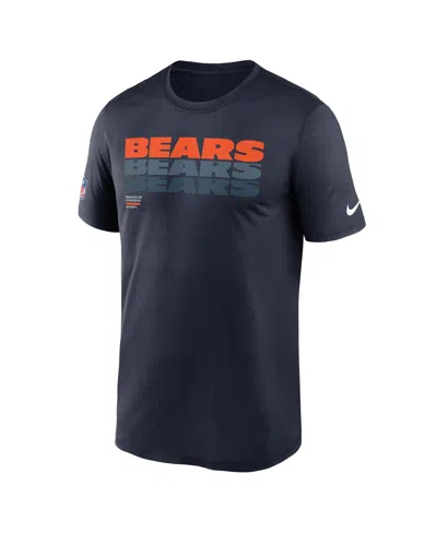 Nike Men's Navy Chicago Bears Sideline Legend Performance T-shirt In Blue