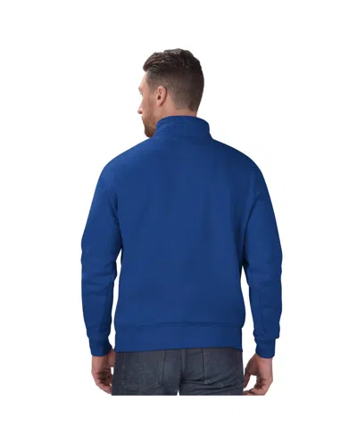 Starter Men's Royal Seattle Seahawks Classic Quarter-zip Pullover Sweatshirt In Blue