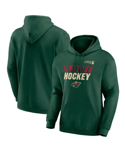 Fanatics Men's Green Minnesota Wild 2025 Stanley Cup Playoffs Breakout Fleece Pullover Hoodie In Green