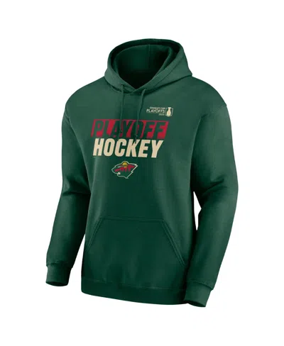Fanatics Men's Green Minnesota Wild 2025 Stanley Cup Playoffs Breakout Fleece Pullover Hoodie In Green