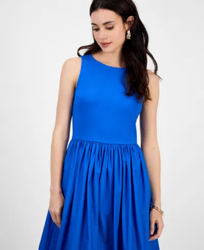 Inc International Concepts Petite Bubble-hem Midi Dress, Exclusively At Macy's In Blue