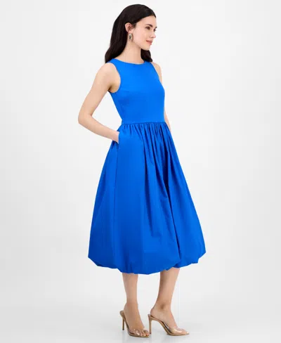 Inc International Concepts Petite Bubble-hem Midi Dress, Exclusively At Macy's In Blue