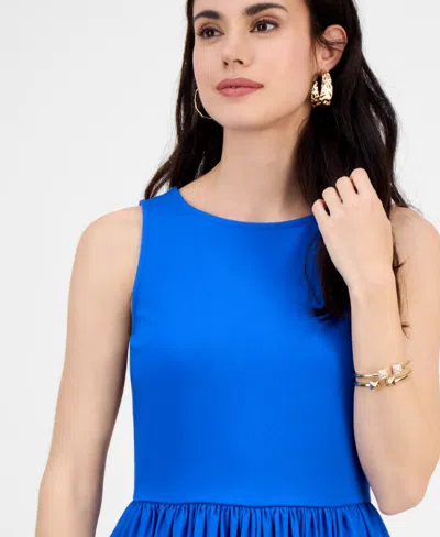 Inc International Concepts Petite Bubble-hem Midi Dress, Exclusively At Macy's In Blue