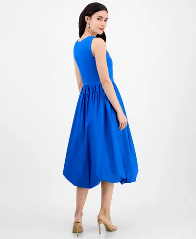 Inc International Concepts Petite Bubble-hem Midi Dress, Exclusively At Macy's In Blue