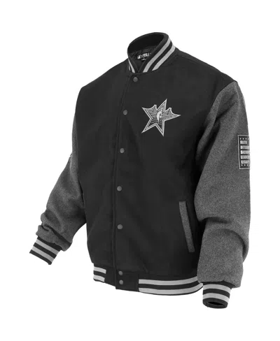 Fisll Men's And Women's Black 2025 All-star Game Full-snap Varsity Jacket In Black