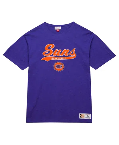 Mitchell & Ness Men's Purple Phoenix Suns Hardwood Classics Felt Applique Slub T-shirt In Blue